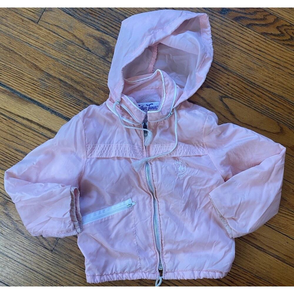 Vintage Weather Tamer Jacket Zip Out Hood Girls 5T Pink
